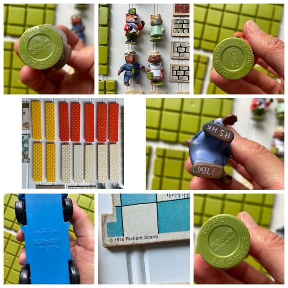 PLAYSKOOL RICHARD SCARRY'S PUZZLETOWN SET D MAYOR FOX'S TOWN CENTER 1976 - Picture 9 of 10